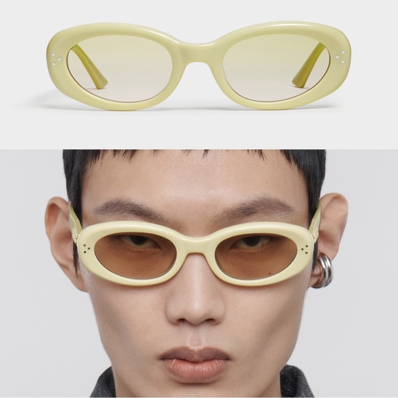 GENTLE MONSTER Accessories - Gentle Monster July Y5 Oval Sunglasses with Yellow Frames and Yellow Lenses